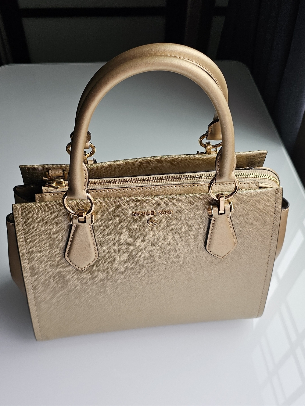 Michael Kors Marilyn Metallic Gold Satchel
